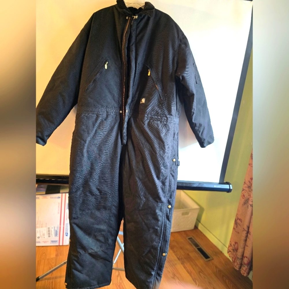 CARTHARTT ARCTIC QUILTED LINED OVERALLS BLACK MEN'S WORK OVERALLS SIZE 48R